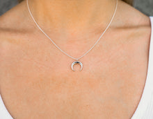 Load image into Gallery viewer, Silver Crescent Moon Necklace