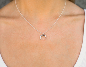 Silver Crescent Moon Necklace