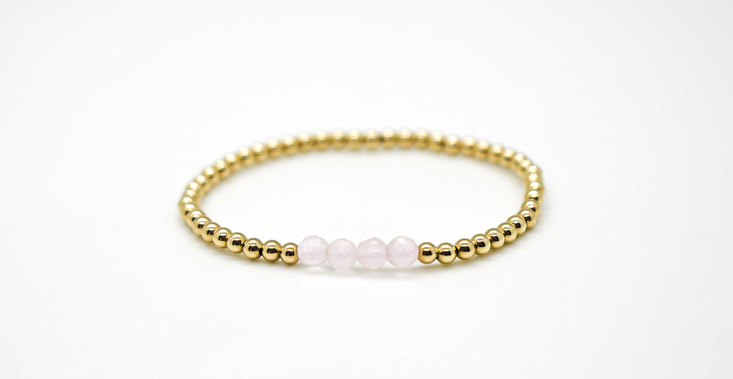Gold Rose Quartz Bracelet