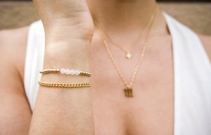 Gold Rose Quartz Bracelet