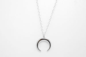 Silver Crescent Moon Necklace