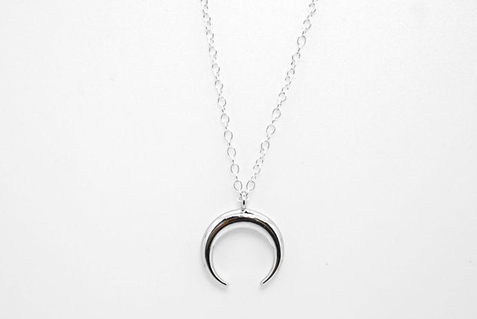 Silver Crescent Moon Necklace