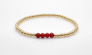 Gold Bamboo Coral Bracelet