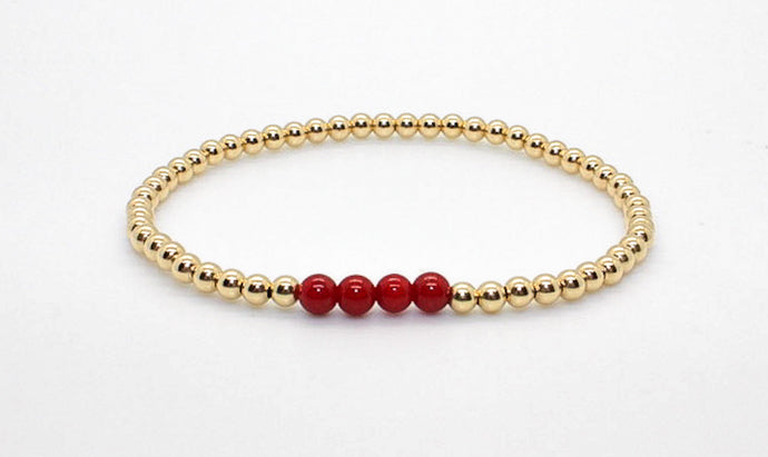 Gold Bamboo Coral Bracelet