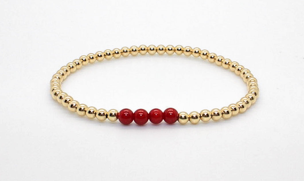 Gold Bamboo Coral Bracelet