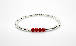 Silver Bamboo Coral Bracelet
