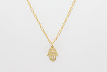 Load image into Gallery viewer, Hamsa hand with Star of David Necklace