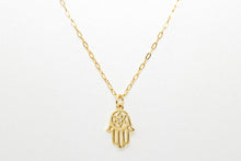 Load image into Gallery viewer, Hamsa hand with Star of David Necklace
